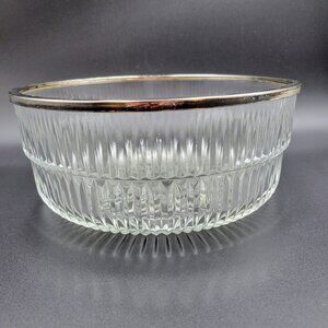 Vintage Crystal Heavy Cut Glass Bowl Rimmed With Silver Made In England Read
